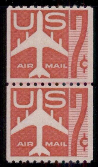 US #C61 7¢ Airmail, Joint Line Pair, og, NH, VF, Scott $35.00