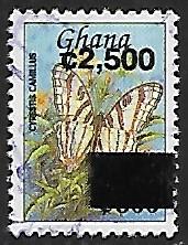 Ghana # 2360A - African Map Butterfly Ovpt. - used   -{GR45}