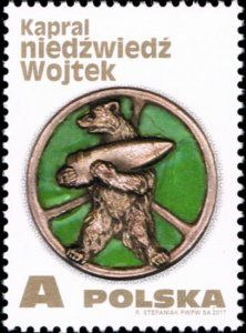 Poland 2017 MNH Stamp Corporal Bear Wojtek Monte Cassino Second World War II