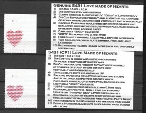 NEW! 2020 Love Made of Hearts Scott #5431(CF1) Plate Number Single + Regular