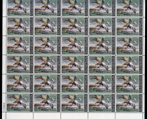 UNITED STATES SCOTT #RW49 DUCK SHEET (30) COMPLETE SHEET INTACT SELVAGE MINT NH