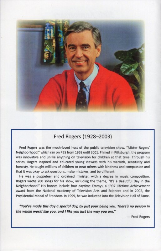 APS 2nd Day Dedication Ceremony Bundle for the 2018 Mister Rogers Stamp