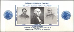 1967 US Poster Stamp 19th A.S.D.A. National Postage Stamp Show Heroes & Statemen