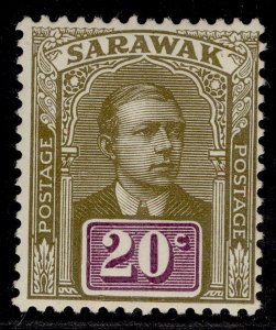 SARAWAK GV SG58, 20c olive & violet, M MINT.