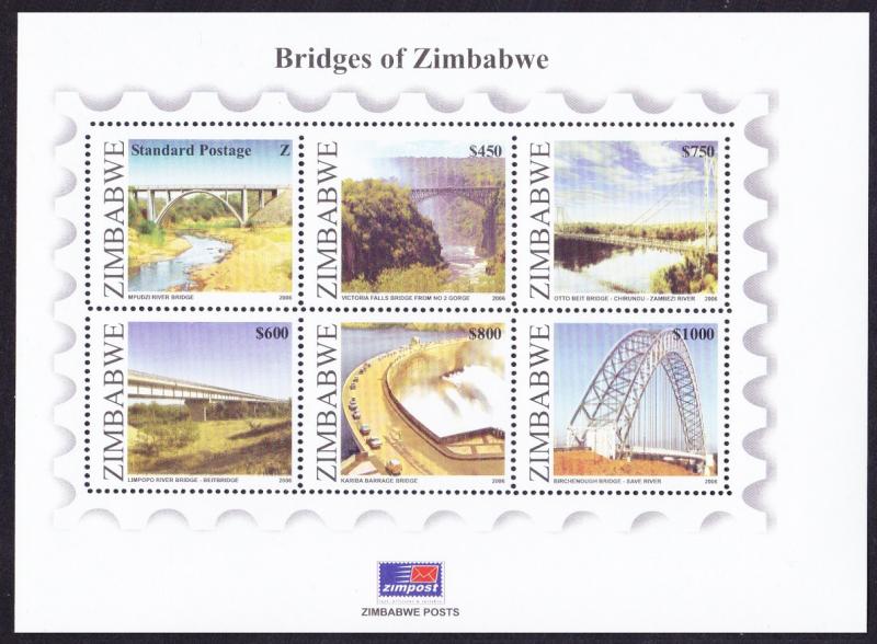 Zimbabwe Bridges of Zimbabwe MS SG#MS1202 MI#Block 18