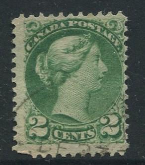 Canada -Scott 36 - Queen Victoria -1872 - Used - Single 2c Stamp