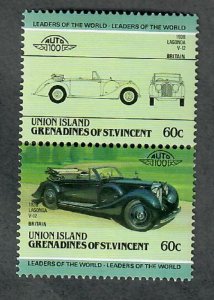 St. Vincent Grenadines - Union Island #149 Cars MNH attached pair