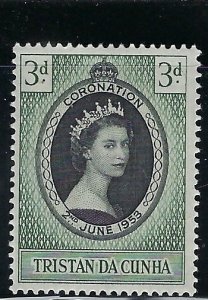 Tristan da Cunha 13 MH 1953 QEII Coronation (fe9495)