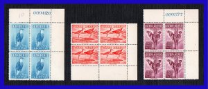 1962 - Cuba - Scott C 235 / C 237 - MNH - BL 4 - BH + Esquina de pliego - CU- 12