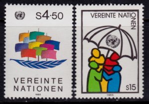 UN Vienna #50-51 MNH - Ship of Peace (1985)