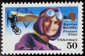 1991 50c Harriet Quimby, Pioneer Pilot Scott C128 Mint F/VF NH