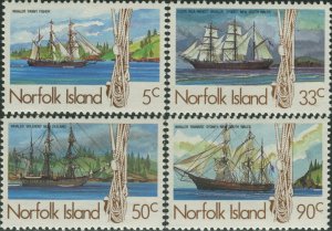 Norfolk Island 1985 SG356-359 Whaling Ships set MNH