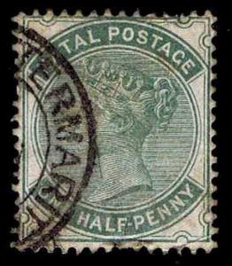 1884 NATAL #65 - QUEEN VICTORIA - WMK 2 - USED - XF - CV$20.00 (ESP#1747)