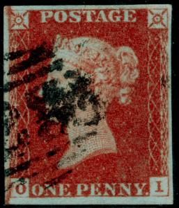 SG8, 1d red-brown, FINE USED. Cat £30. 4 MARGINS. OI