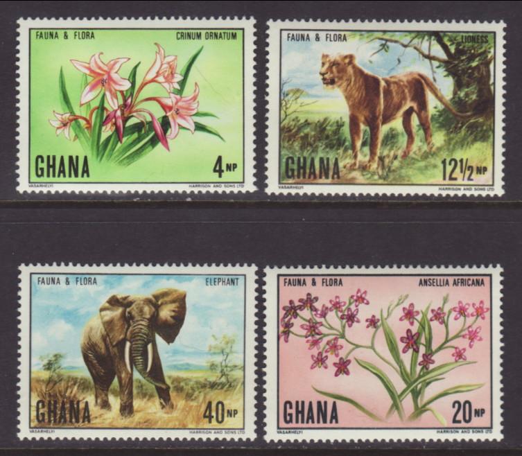 Ghana 402-405 Flowers,Lion,Elephant MNH VF