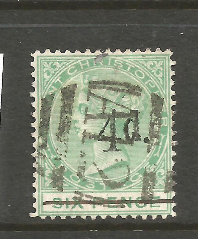 ST KITTS  1886  4d on 6d  QV  FU    SG 25