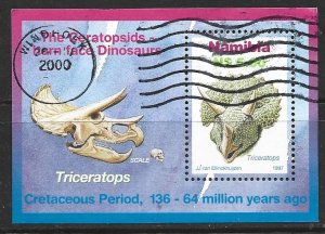 NAMIBIA 1997 used $5 SS, Triceratops Scott 847