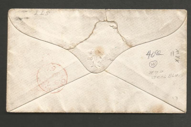 UNITED STATES 1867 24c  on COVER TO ENGLAND   Sc 78 ASDA CERT