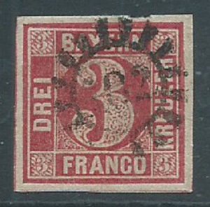 Bavaria, Sc #10, 3kr Used