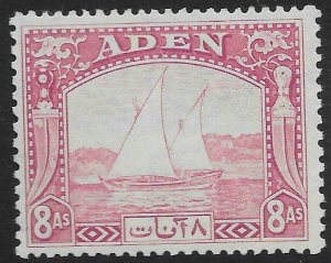 ADEN SG8 1937 8a PALE PURPLE MTD MINT