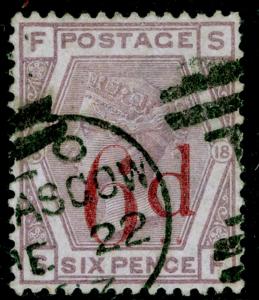 SG162, 6d on 6d lilac, FINE USED. Cat £150. SF 