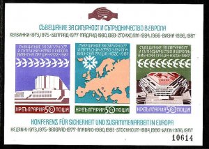 Bulgaria-Sc#3298-unused NH imperf sheet-Maps-1987-