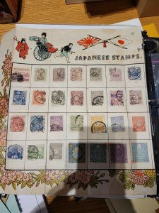 Japanese Stamp Collection on sheet all colour early $$$ Tourist  60% sheet
