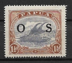 1931 Papua New Guinea O3  1½d Lakatoi MH with flaw