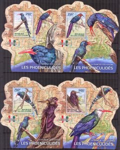 Ivory Coast 2014 Birds Phoeniculides 4 S/S MNH