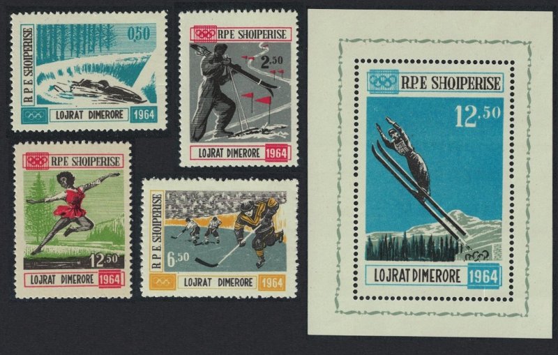 Albania Winter Olympic Games Innsbruck 4v+MS 1963 MNH SG#794-MS797a