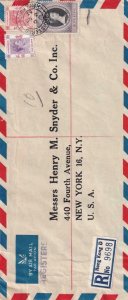 1953, Hong Kong to New York, NY, Registered, Airmail, See Remark (40973)