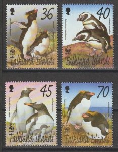 FALKLAND ISLANDS 2002 WWF SG 937/40 MNH