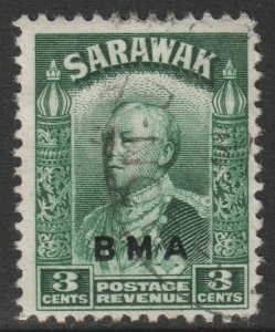 Sarawak Scott 137 - SG128, 1945 BMA Overprint 3c used