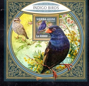 SIERRA LEONE #4616 2017 INDIGO BIRDS MINT VF NH O.G S/S