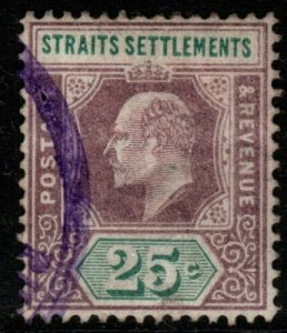 MALAYA STRAITS SETTLEMENTS SG116 1902 25c DULL PURPLE & GREEN USED 