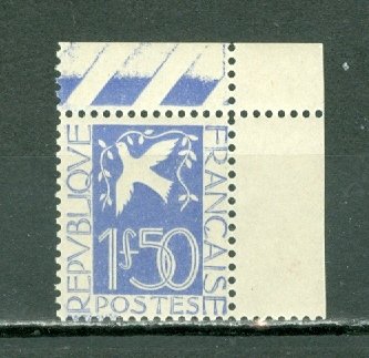 FRANCE 1934 DOVE & OLIVE  #294 SCARCE CORNER STAMP...MNH...$95.00