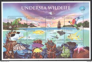 P0622 Antigua & Barbuda Undersea Wildlife #2740-51 Sh Mnh