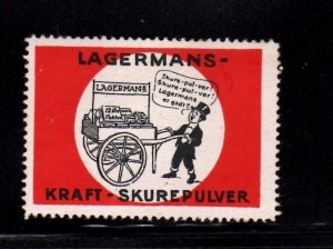 Danish Advertising Stamp - Lagermans Power Scouring Powder - Cart