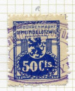 SWITZERLAND;  BERN CANTON LOTZWIL Early 1900s issue fine used 50c.  
