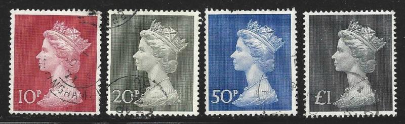 Great Britain #MH165-MH168 VF Used Set of 4 Machins