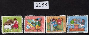 $1 World MNH Stamps (1183), Switzerland Scott B509-512, Children playing (4)