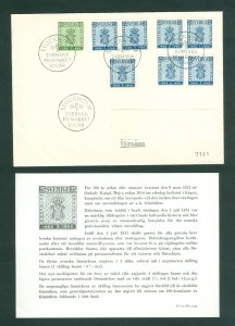 Sweden. FDC 1955. Coats Of Arms  Sc#474-475 ( 8 Stamp ). Adr. See Condition