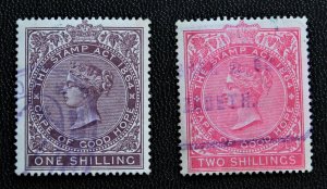 Cape of Good Hope 1 & 5 Shilling The Stamp Act 1864 Duty Revenues Used