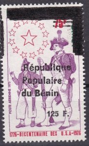 BENIN 1988 S473 125F €60 BICENTENNIAL USA BIDENTENARY OVERPRINT SURCHARGE MNH-