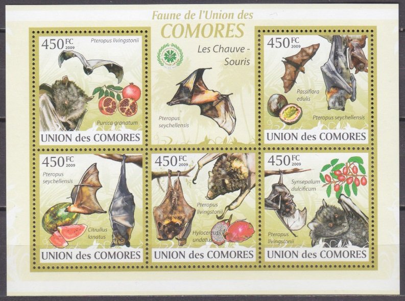 2009 Comoro Islands 2455-59KL The bats / Fruits 10,00 €