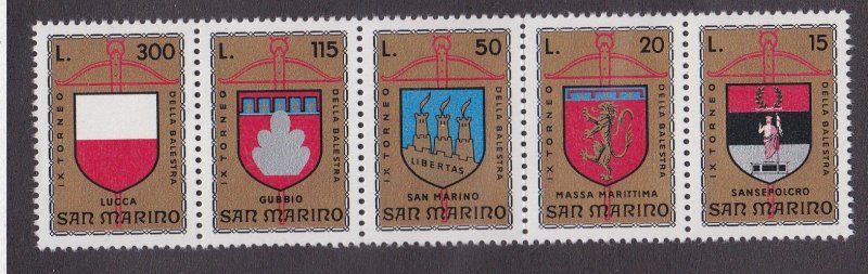 San Marino # 847a, Crossbow Tournament, Coats of Arms, LH, 1/3 Cat.