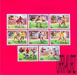 LIBERIA 1974 Sport Football Soccer Flags World Cup Munich(Germany) 8v Sc675-682