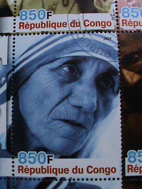 ​CONGO -2005 POPE AND MOTHER TERESA-CTO S/S VERY FINE WE SHIP TO WORLD WIDE