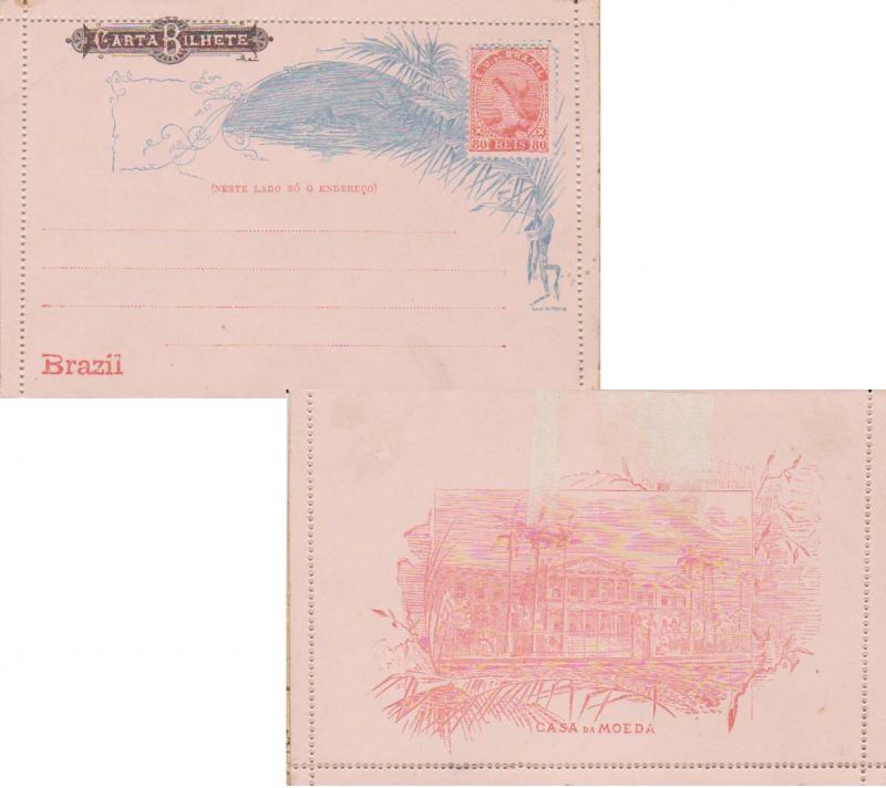 Brazil Higgins & Gage A16 Unused with paper remnant and some perforation sepa...