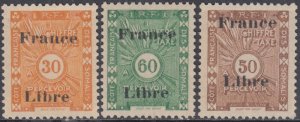 SOMALI COAST Sc # J25-7 INCPL MNH - POSTAGE DUE, all HI-VALUES